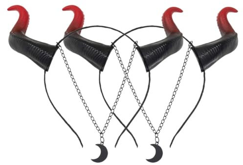 Halloween Hornstirnband 2 Stück aus Kunststoff und Zinklegierung, Praktisch
