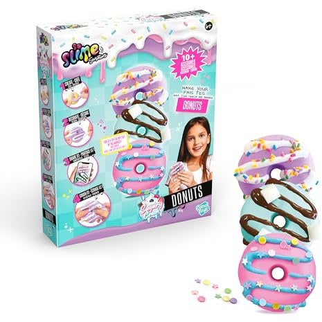 So Slime Sensations Sugary Crush Donuts - Make fun slime treats - Includes all you need to make colourful donuts out of different compounds - 6+, Vibrant, Sweet Colors, Red