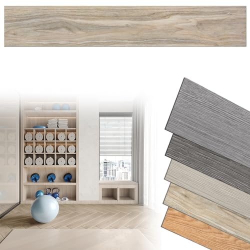 UISEBRT PVC Bodenbelag Vinylboden Selbstklebend Fliesen Bodenfliesen Küche Klickfliesen Holz-Effekt Fußbodenbelag PVC-Platten für Küche Balkon Schlafzimmer - 18pcs für ca. 2,5 m² - White Oak