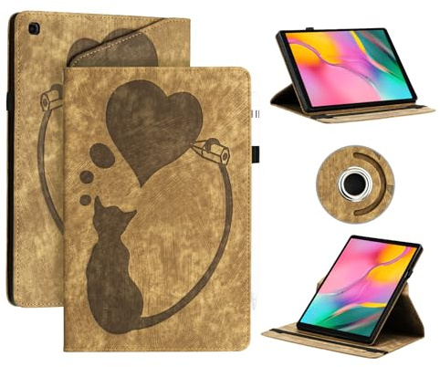 AsWant Hülle für Samsung Galaxy Tab A 10.1 2019 T510 T515 Tablette- Schutzhülle Ultradünne mit Portemonnaie und Standfunktion Kompatibel mit Galaxy Tab A 10.1 Hülle (Aprikose)