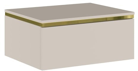 Vente-unique Pascal MORABITO - Nachttisch zum AufhÃ ¤ngen mit 1 Schublade ÂÂ Beige und Gold ÂÂ VUKIA