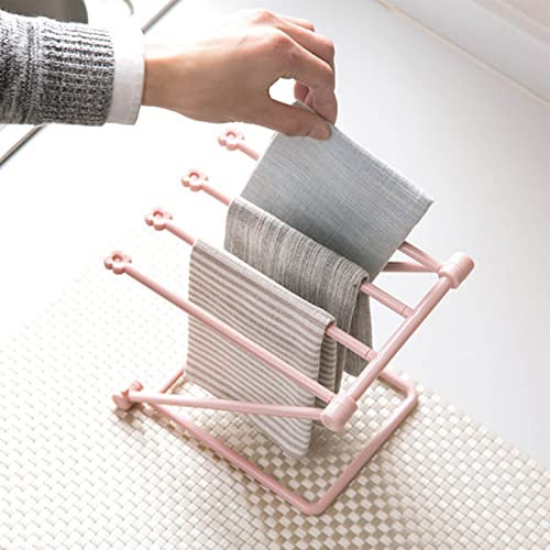 Brrnoo Hand Towel Stand, Towel Drying Rack Towel Rack Stand with Multi Purpose Folding Towel Stand Rack, Countertop Dishcloth Drying Rack, Vertical Hand Towel Stand, Rag Storage Holder