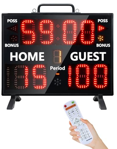 GAN XIN Tableau de score électronique portable numérique avec télécommande pour basket-ball, sport, tableau de score LED