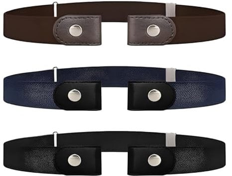 3 Stück Gürtel Ohne Schnalle für Kinder, Verstellbar Stretchgürtel für Jungen Mädchen Unisex, Elastischer Kindergürtel für Schuluniform Jeans