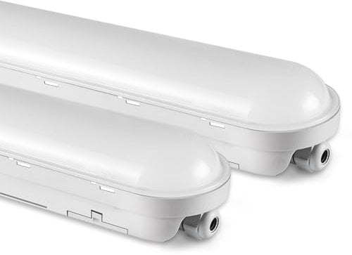 buling 2 Stück Feuchtraumleuchte LED 120CM, 36W 4500LM Lampe Röhre, Verknüpfbar Wannenleuchte IP65 Wasserfest Leuchtstoffröhre Leuchte für Büro Keller Garage, Kaltweiß 6000K