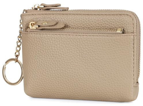 RRANCharltu Portafoglio Donna Piccolo, Portamonete Donna in Pelle con Portachiavi Borsellino Piccolo Portafoglio Ragazza con Cerniera e Porta Carte, Grigio