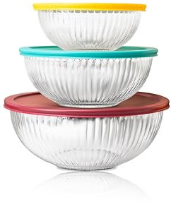 Ceywa 3 Set Glass Mixing Bowls with Lids