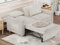 UNIONLINE 3-in-1 Schlafsessel, Doppelbett mit Verstellbarer Rückenlehne zu einem Schlafsofa, Schlafsessel mit Bettfunktion, Ausziehbar Schlafsofa für Erwachsene (Teddy Weiß)
