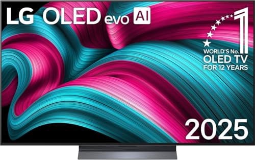 LG OLED55C5ELB Téléviseur 55 (139 cm) 4K OLED evo AI (processeur AI α9 Gen8 4K, webOS 25, 120 Hz (VRR jusqu'à 144 Hz)) [Année modèle 2025]