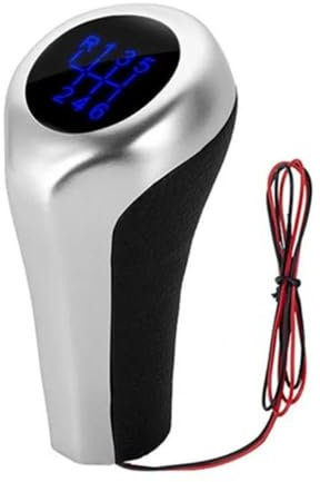 FIYVNSOP Schalthebel Manuelle Auto Schaltknauf Für BMW 3 5 6 Serie E30 E36 E46 E53 E60 E61 E63 E65 E83 E87 E90 E91 E92 X1 X3 X5(Silver,Blue 6 Speed)