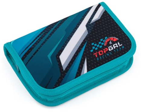 TOPGAL Penn - Federmäppchen für Jungen/Kinder mit Zwei Klappen, gepolstert, mit Stundenplan und Gummischlaufen. (Penn 25013)