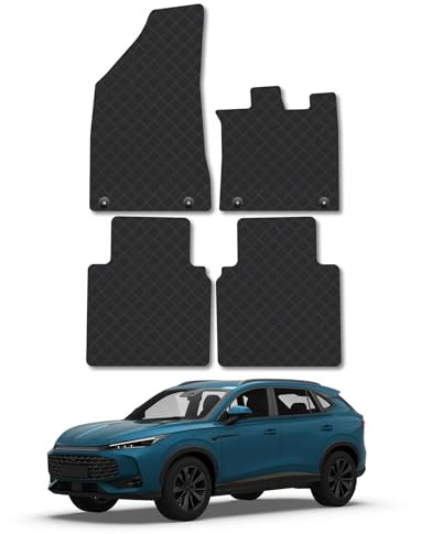 MG HS (2024+) [Automatic] 3mm Rubber Car Mats | Tailored Fit Durable Floor Mats Full Coverage Protection Waterproof Accessories Easy Clean Anti Slip Made in the UK