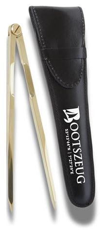 Bootszeug Marinezirkel - 18cm präziser Navigationszirkel mit Lederetui für den Sportbootführerschein SBF See und Binnen sowie SKS