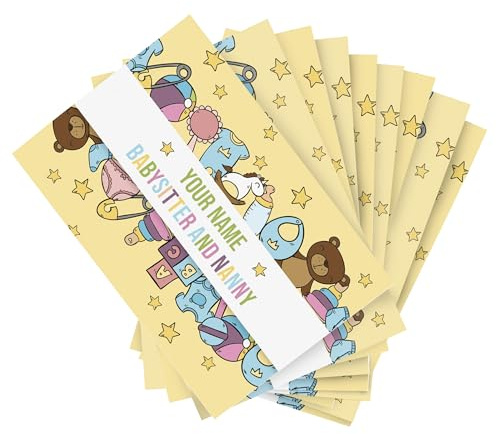 Individuelle Babysitter-Visitenkarten mit Ihrem Namen, Telefonnummer E-Mail-Adresse Personalisierte Visitenkarten für Babyspielzeug-Kindermädchen Vorder-/Rückseite, Glänzend Matt, Laminiert