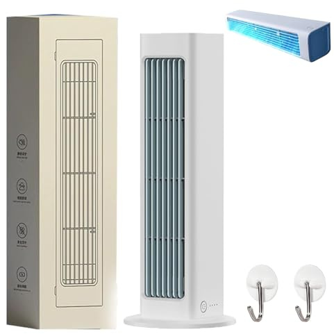 Breezamax, Breeze Max Air Cooler, Brizaac Enfriador de aire, Mini Aire Acondicionado Portatil Con 3 velocidades, Ventilador de refrigeración sin taladros para dormitorio u oficina (Blanco)
