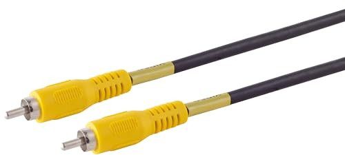 1 x 5 m - Cable de vídeo RCA Conector RCA a conector RCA Cable de transmisión de imagen compuesta Conectores moldeados Contactos niquelados para TV DVD Cámara