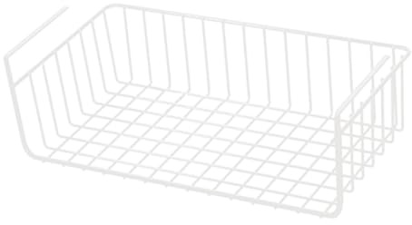 Bosiyrggrl 1PC Metal Kitchen Organizer Shelf Under Table Hanging Net Basket Multifunctional Book Storage Rack Home Offices A