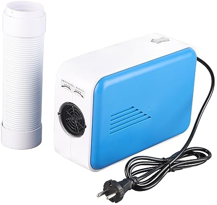 Secador de ropa eléctrico portátil pequeño para viajes, 600 W, mini secador multifuncional para zapatos y ropa, ideal para apartamentos, viajes, autocaravanas, hoteles y (Enchufe redondo azul UE)