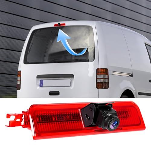 Realdio 720P Bremslicht-Rückfahrkamera für VW Caddy 2003–2015 | 720P Bremslichtkamera mit 140° Weitwinkel, Nachtsicht und einstellbarem Winkel, passend für VW Caddy 2003–2015
