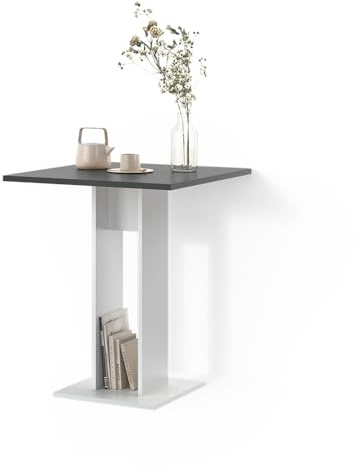 Livinity Esstisch Regusa, Weiß/Anthrazit, 65 x 78 cm