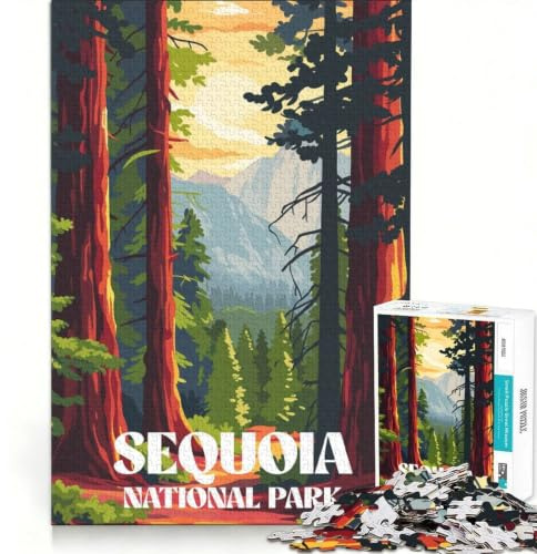 Jigsaw Puzzles for Adults1000 Pieces Sequoia Sunset Trail Practical Game Decompressing Intellectual Birthday Present,Travel Gifts 38x26cm
