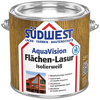 Südwest AquaVision Isolierlasur 2,5 Liter Weiß