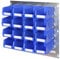 Bin Kit 4-457mm x 457mm Heavy Duty Wall Mounted Galvanised Steel Louvre Panel with Rhino Tuff Plastic Parts Bins - Ideal Garage & Workshop Storage