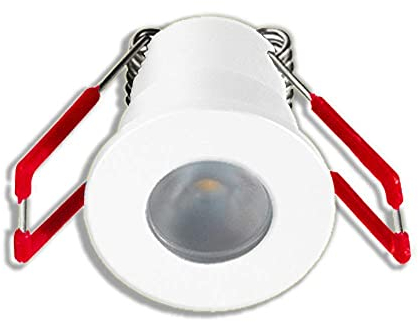 3W LED Mini Einbaustrahler, 3000K Warmweiß, Dimmbar, Aluminium, IP65 Wassergeschützt, Innen- und Außenbeleuchtung (Weiss, Einzeln mit Netzteil)