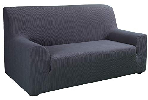 Sofabezug 100% wasserdicht und elastisch, grau | 2 Sitzer (130cm – 160cm) Venezia | Sofabezug/Wasserresistenter Sofaschutz | wasserundurchlässiger und Flexibler Sofabezug