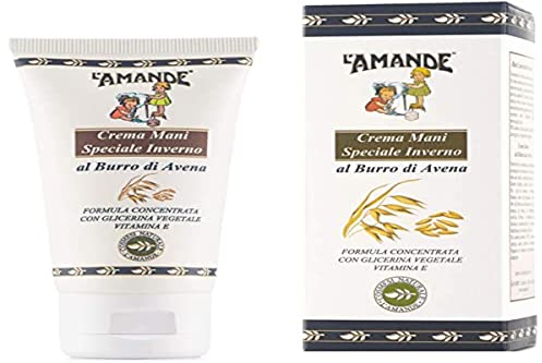 L'AMANDE - Crema Mani Secche e Screpolate con Olio di Jojoba e Burro di Cacao, Crema Idratante Naturale e Delicata contro gli Agenti Atmosferici, Azione Lenitiva ed Emolliente - Burro di Avena, 75 ml
