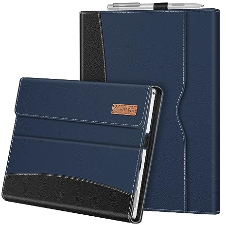 Fintie - Custodia per Microsoft Surface Pro 7 Plus da 12,3, Surface Pro 7/6/5/4/3, da lavoro, con tasca, compatibile con tastiera Type Cover, blu navy