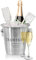 GEEZY French Silver Ice Bucket – Elegant Stainless Steel Wine Cooler & Champagne Bucket for Parties – Stylish Beer & Bottle Chiller, for Wine Enthusiasts – 22 cm Diameter