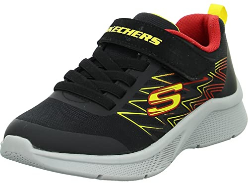 Skechers Boy's 403770l Bkrd Trainers, Black Textile Red Yellow Trim, 1 UK