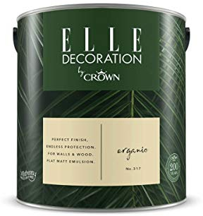 Crown ELLE DECORATION Organic No. 317, 2,5 L, extra-matte Premium Wandfarbe für Innen, für Wände und Holz, hohe Deckkraft, Innenfarbe,leichter natürlicher, weicher Farbton der Silber-Akazie