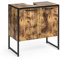 Vicco Waschbeckenunterschrank Fyrk, Waschtischunterschrank, Eiche rustikal/Schwarz, 60 x 60 cm