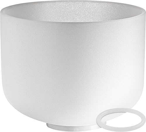 Sonic Energy Crystal Singing Bowl – 10“ Sacral Chakra – 432 Hz Tuning, Note D4 – For Meditation, Yoga, Sound Healing – Silicone Ring included (CSB10D)