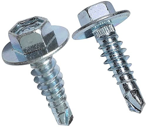 AERZETIX - Set di 50 viti autoforanti Ø6.3x22mm testa esagonale con flangia - viti di fissaggio per contenitori in lamiera grecata rivestiti - DIN 7504K - C48375
