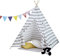 Neo Large Canvas Children Indian Tent TeePee Kids Wigwam Indoor Outdoor Playhouse (Grey Stripe)