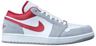 Nike WMNS Air Jordan 1 Mid Basketballschuh für Damen, Light Smoke Grey Gym Red White 016, 47.5 EU