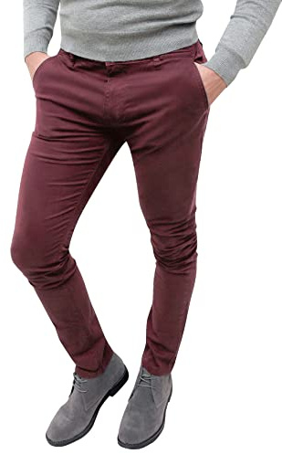 Evoga Pantalon Casual Homme Hiver Slim Fit Bleu Foncé