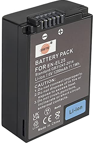 DSTE EN-EL25 EN-EL25a Batterie Li-ion (1280mAh/7.6V) Compatible avec Nikon Z50, Z 50, ZFC Appareil Photo Numérique