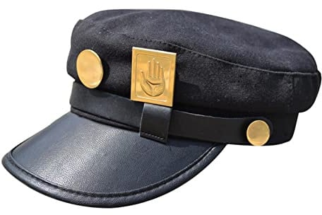 Wdhybwcx Adventure Cosplay Cap Jotaro Kujo Cosplay Zubehör Hüte Army Military Flatcap Abzeichen Anime Around-grau