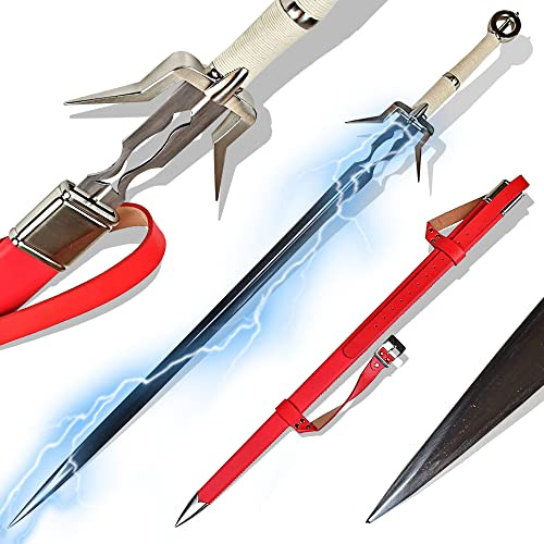 Swords and more Witcher handgeschmiedetes Ciri Schwert - Schwert von Ciri mit Scheide, 117 cm Gesamtlänge, 1050 Stahl, handgeschmiedetes Metallschwert für Cosplays, zum Sammeln & als Geschenk