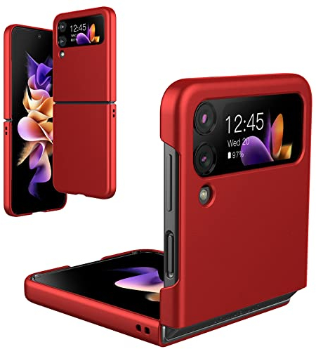 Foluu for Samsung Galaxy Z Flip 4 Case, Galaxy Z Flip 4 Slim Phone Case, Premium Thin Full Protection Matte PC with Non-Slip Grip Protective Cover for Samsung Galaxy Z Flip 4 5G 2022 (Red)