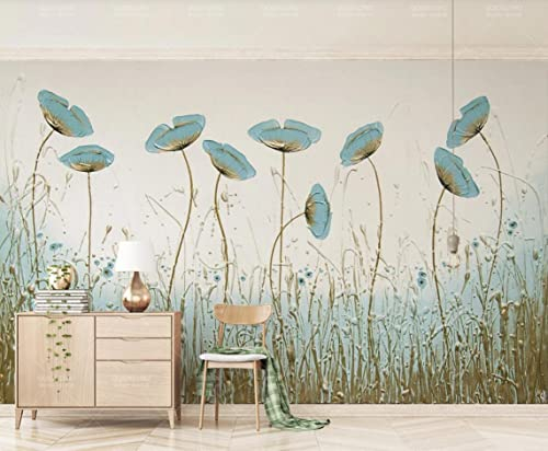 Fototapete 3D Tapete Mintgrüne Blüten Foto Tapeten Wand Tapeten Vliestapete Modern Wandbilder Wohnzimmer