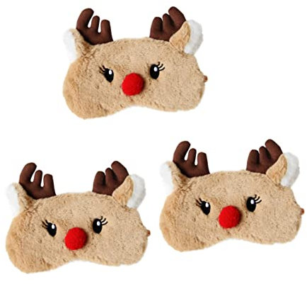 LALAFINA Schlafmaske Rentier 3st Augenabdeckungen Zum Schlafen Cartoon- Augenschutz Mit Schlafen Für Frauen Augenklappe Schlafen Einhorn Auge Brille Mädchen Karikatur Gesichtsmaske