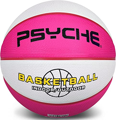 Basketball Größe 5 für Kinder und Jugend,Outdoor Indoor Basketball für Anfänger,Arena Erwachsene Basketbälle Rosa Weiß
