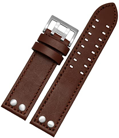 SCHIK Echtleder-Armband für Hamilton H760250 H77616533 Armband-Marken-Uhrenarmbänder 20 mm 22 mm mit Knopfverschluss (Farbe: 21 mm, Größe: 22 mm), 22 mm, Achat