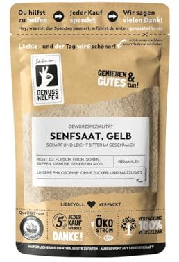 Bremer Gewürzhandel Senfkörner gelb, gemahlen, Senfmehl zum Kochen von Suppen und Soßen, gemahlene Senfsaat mit nussigem Geschmack, 3 x 100g