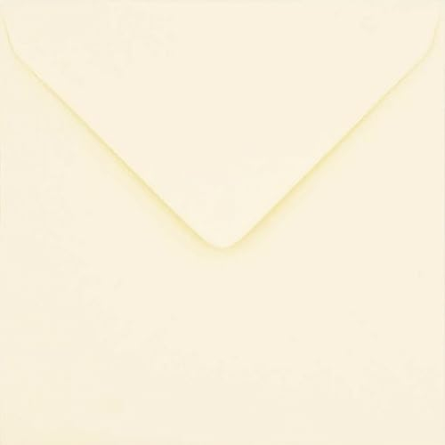 Briefumschläge, quadratisch, elfenbeinfarben/cremefarben, 55 x 155 mm, 12 Stück